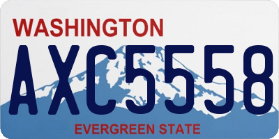WA license plate AXC5558