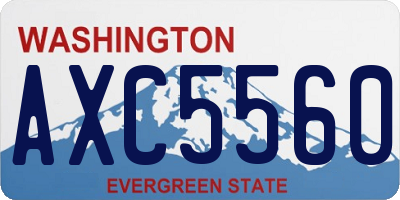 WA license plate AXC5560