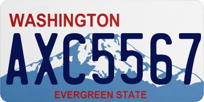 WA license plate AXC5567
