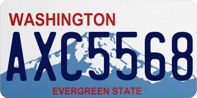 WA license plate AXC5568