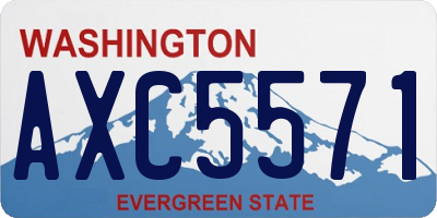 WA license plate AXC5571