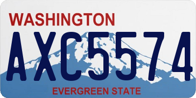 WA license plate AXC5574