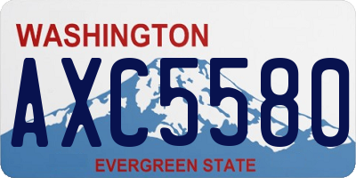 WA license plate AXC5580