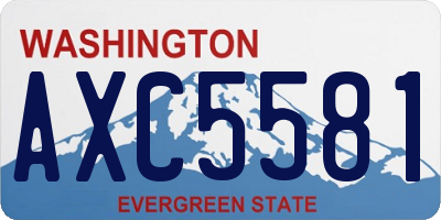 WA license plate AXC5581