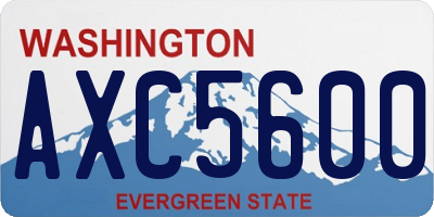 WA license plate AXC5600