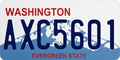 WA license plate AXC5601