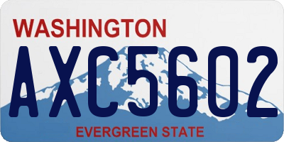 WA license plate AXC5602