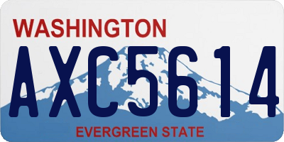 WA license plate AXC5614