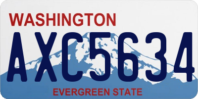 WA license plate AXC5634