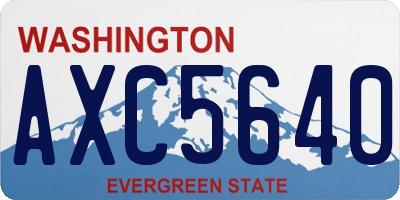 WA license plate AXC5640