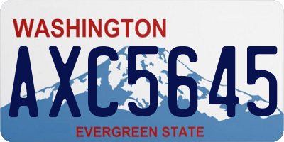 WA license plate AXC5645