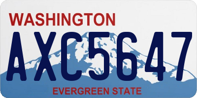 WA license plate AXC5647