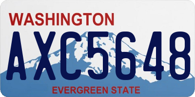 WA license plate AXC5648