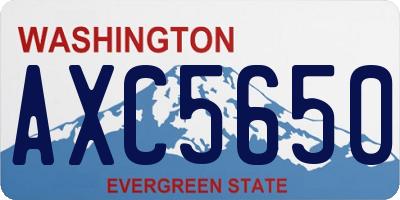 WA license plate AXC5650