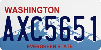 WA license plate AXC5651