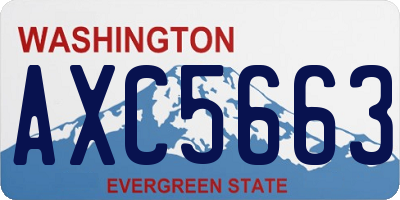 WA license plate AXC5663