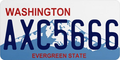 WA license plate AXC5666