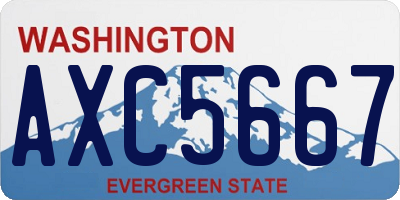 WA license plate AXC5667