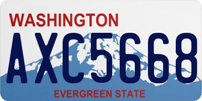 WA license plate AXC5668