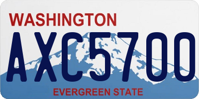 WA license plate AXC5700