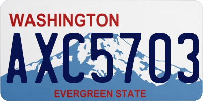WA license plate AXC5703