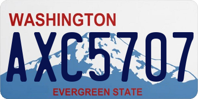WA license plate AXC5707