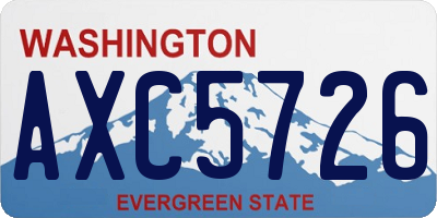 WA license plate AXC5726