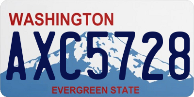 WA license plate AXC5728