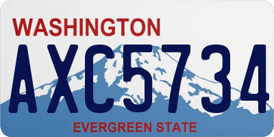 WA license plate AXC5734