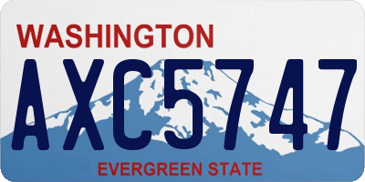 WA license plate AXC5747