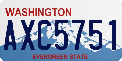 WA license plate AXC5751