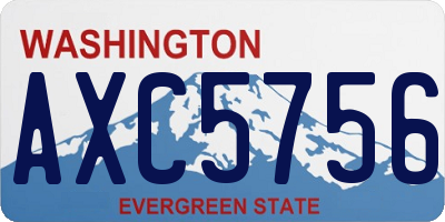 WA license plate AXC5756
