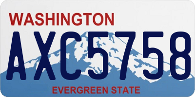 WA license plate AXC5758