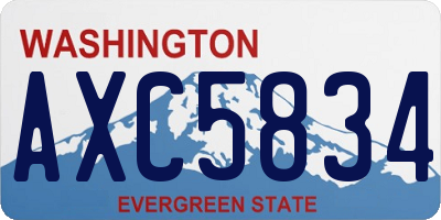 WA license plate AXC5834