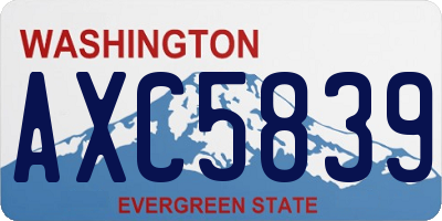 WA license plate AXC5839