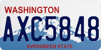 WA license plate AXC5848