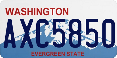 WA license plate AXC5850
