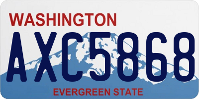 WA license plate AXC5868