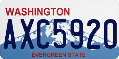 WA license plate AXC5920