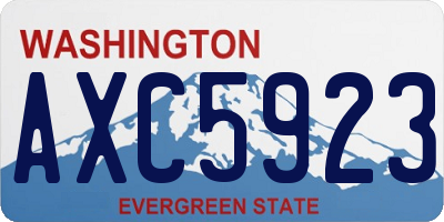 WA license plate AXC5923