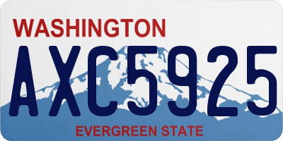 WA license plate AXC5925