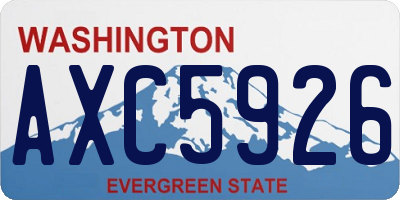 WA license plate AXC5926