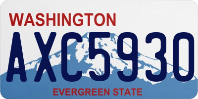 WA license plate AXC5930