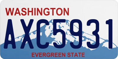 WA license plate AXC5931