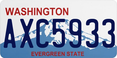 WA license plate AXC5933