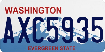 WA license plate AXC5935
