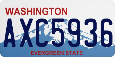 WA license plate AXC5936
