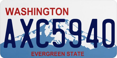 WA license plate AXC5940