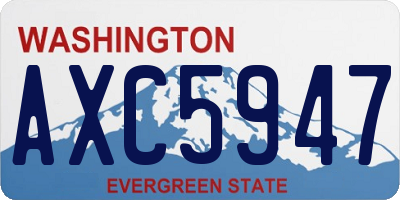 WA license plate AXC5947