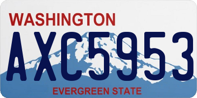 WA license plate AXC5953